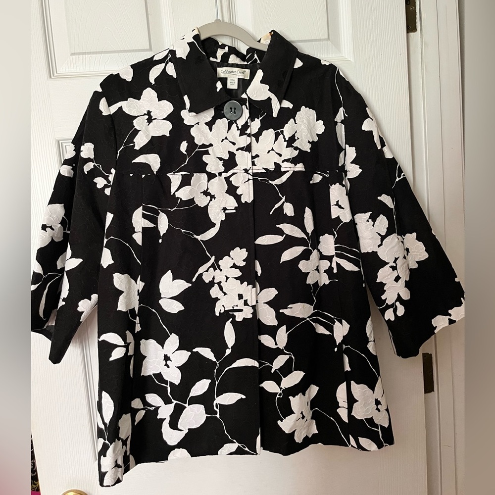 Coldwater Creek black and white floral Jacket